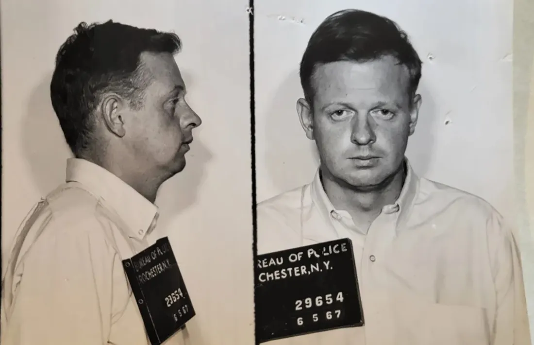 Fotografia policial de Joe Maloney quan el van detenir a Nova York el 1967.