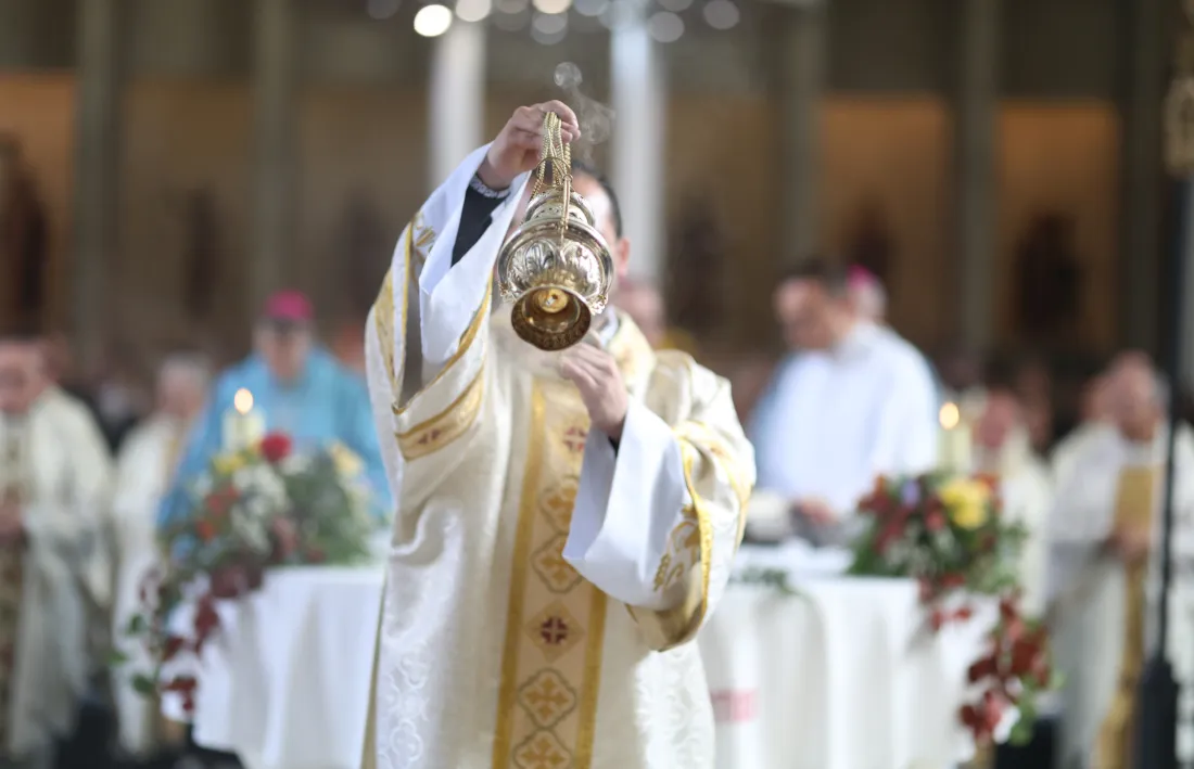 Un moment de la missa al Santuari de Meritxell.