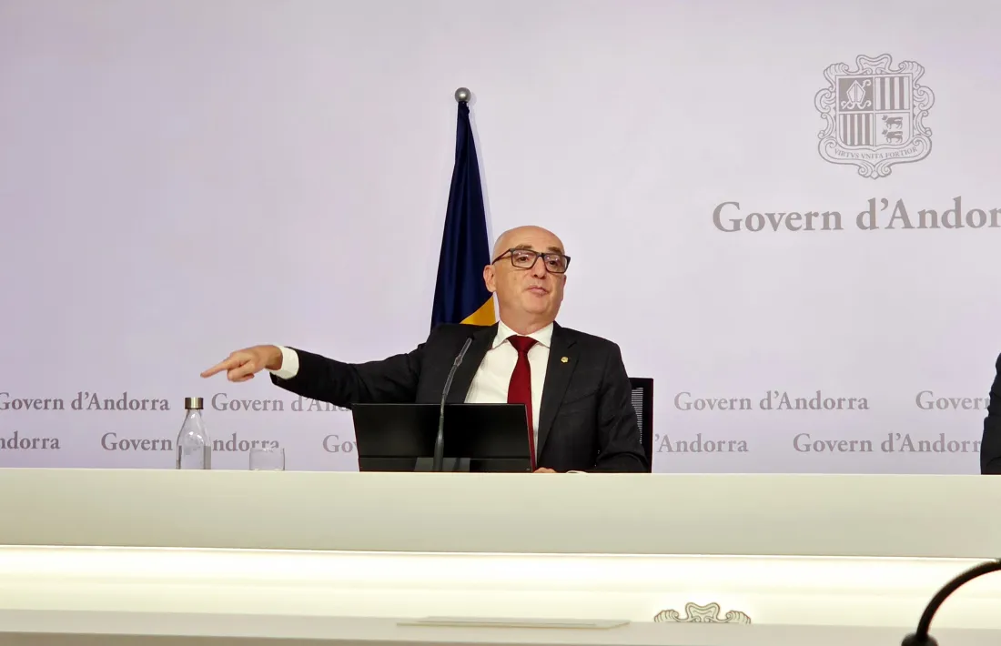 El ministre de Finances, Ramon Lladós, durant la presentació del projecte de Llei del pressupost del 2027.