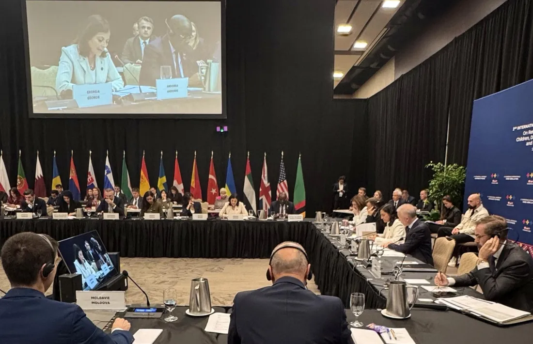 La ministra d'Afers Exterior, Imma Tor, en un moment de la seva intervenció a la Conferència de Toronto.
