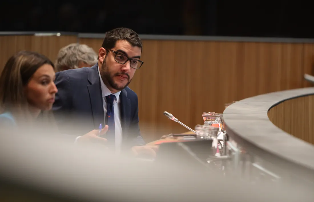 El conseller general socialdemòcrata, Pere Baró, en una intervenció a la cambra.