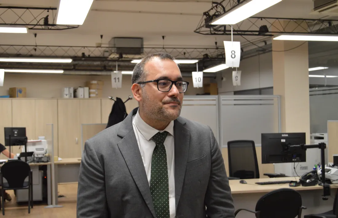 El director general del departament de Tributs i Fronteres, Carles Ferreira, aquesta tarda a l’Agència Tributària.