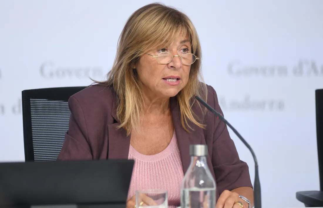 La ministra de Presidència, Economia, Treball i Habitatge, Conxita Marsol, en una compareixença.