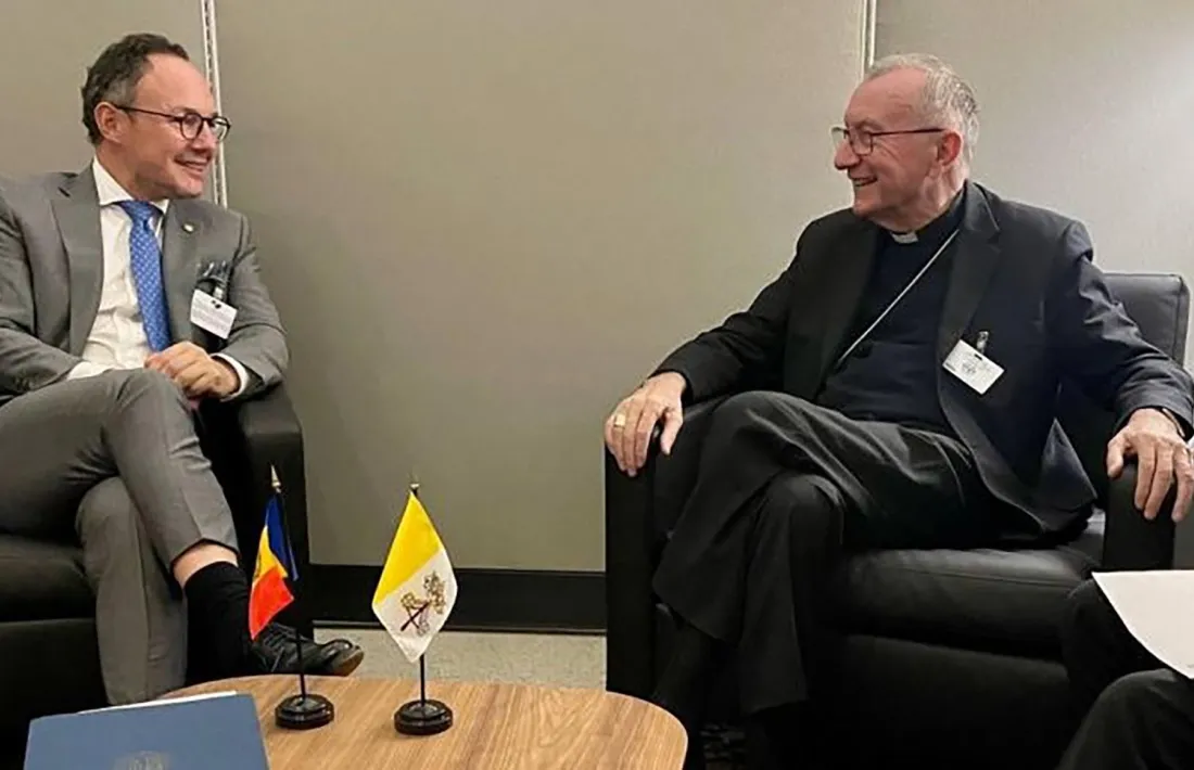 Xavier Espot i Pietro Parolin a Nova York el setembre de 2024.