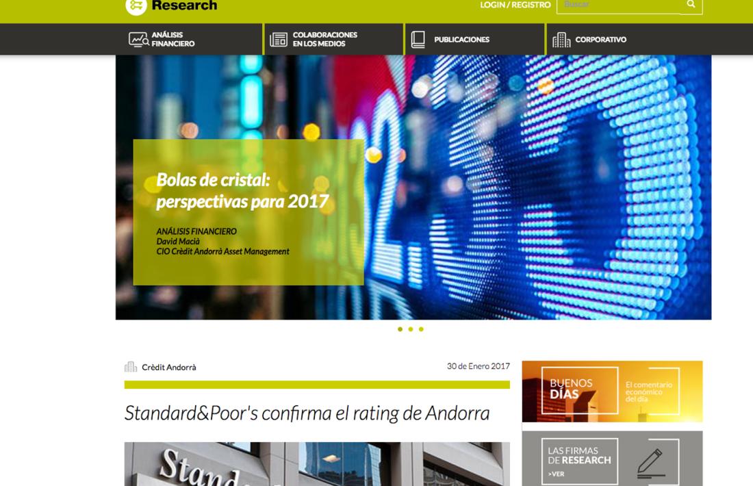 Crèdit Andorrà presenta el blog Research, una nova plataforma de continguts financers oberta al públic