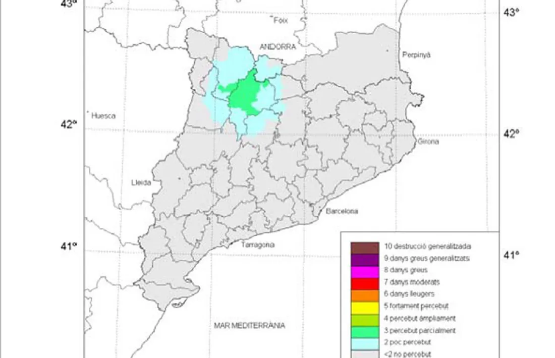 Un nou terratrèmol de 3,3 graus sacseja l’Alt Urgell sense causar danys