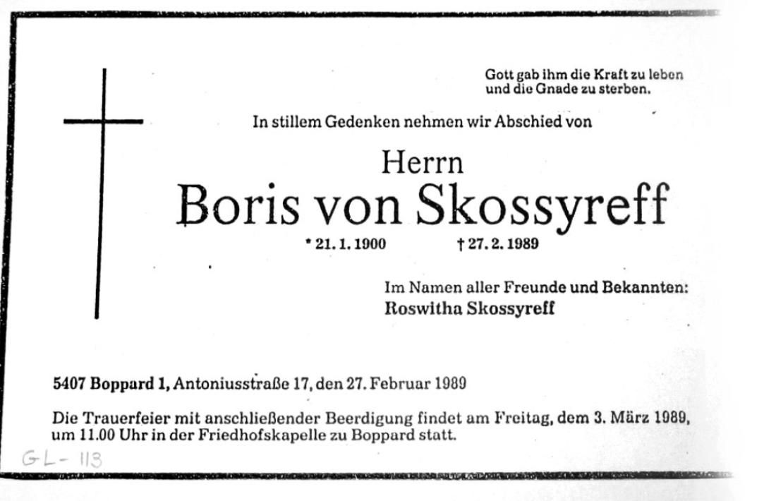 Andorra, Borís, Skossyreff, Arenas, Boppard, Lang, cementiri, desnonament