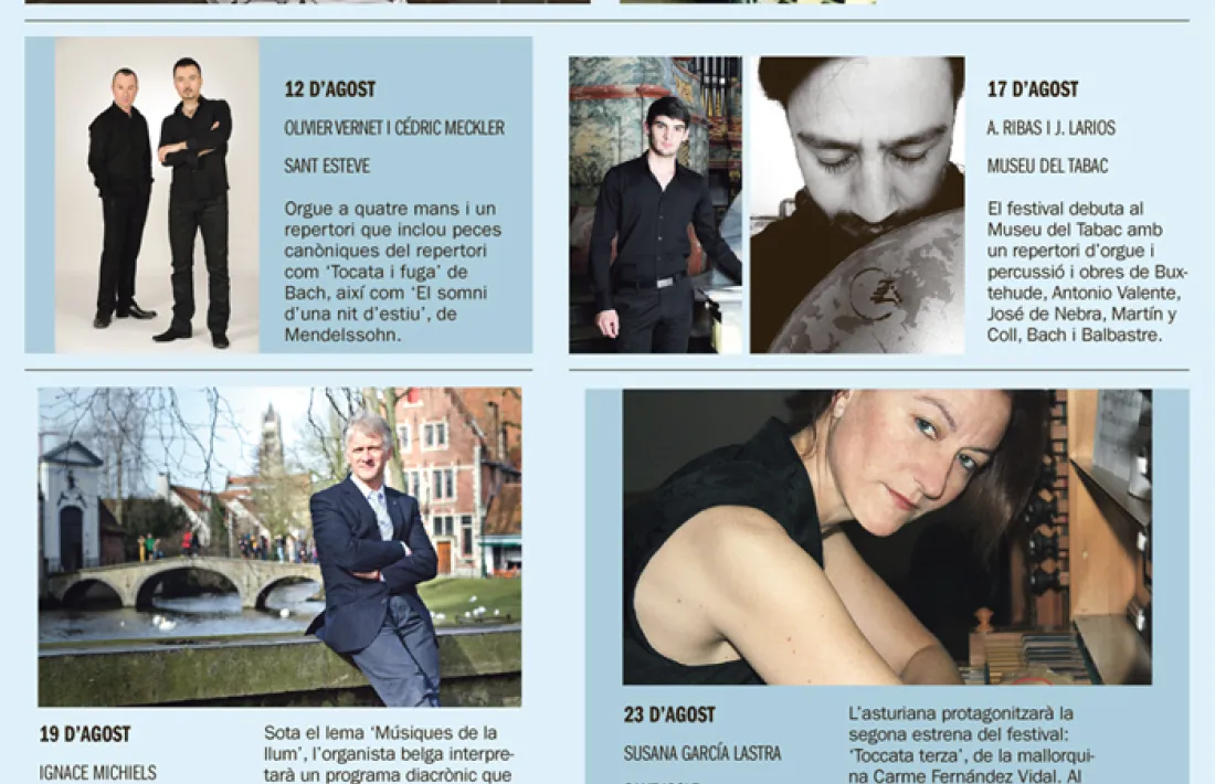 Andorra, festival, orgue, Ribas, Ignacio, Ignasi, Amores, Meckler, repic, Aaron, Michiels, Lasdtra, Grimm, Blasco Ibáñez
