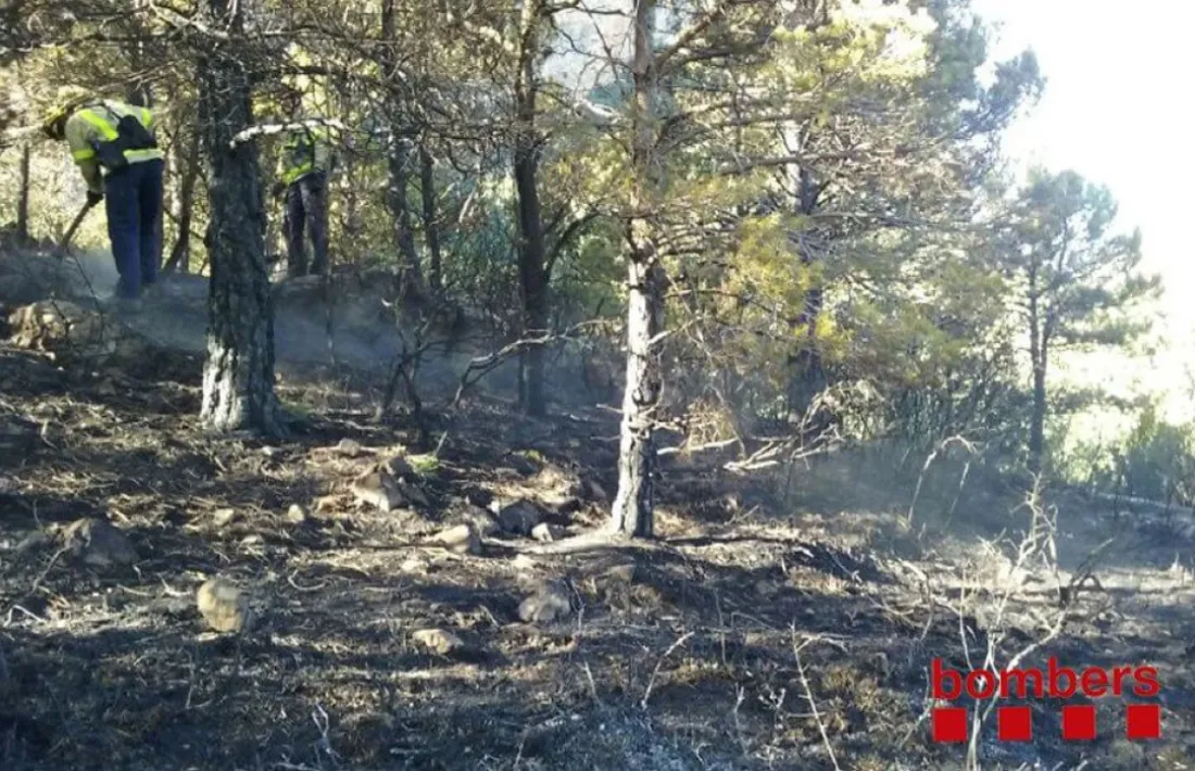Controlat l'incendi de Peramola, que ha cremat 1.300 metres quadrats de sotabosc