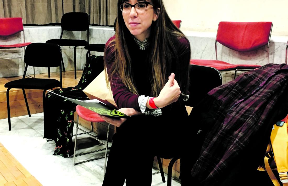 L'actriu catalana, en l'assaig de dimecres amb l'ONCA (Foto: T. Areny).