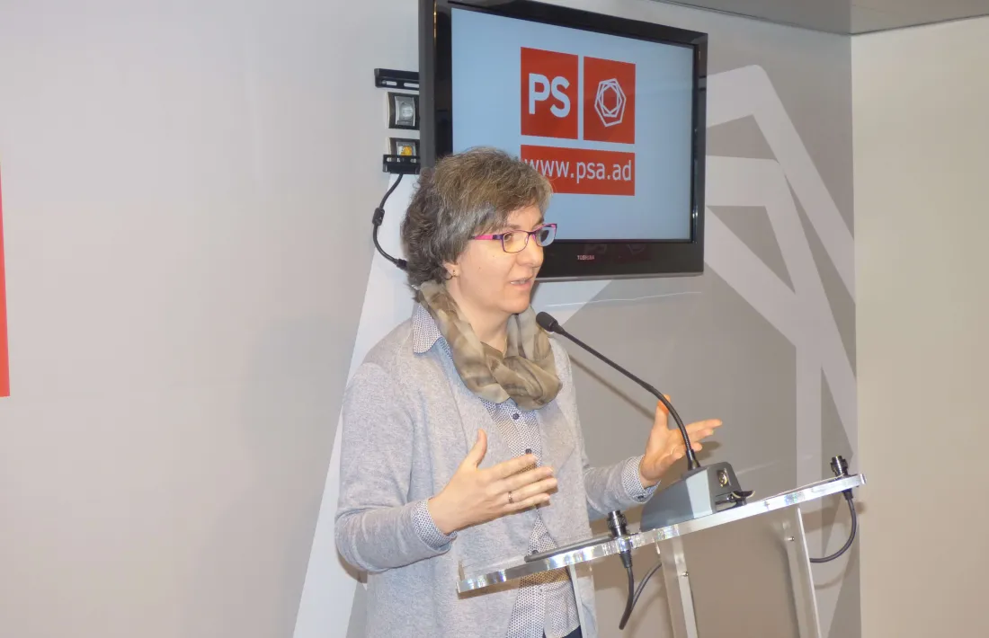 La consellera de PS+Independents al Comú d’Escaldes-Engordany, Cèlia Vendrell, en la compareixença d’ahir.