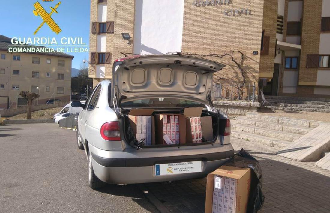 El tabac era transportat al maleter del vehicle.