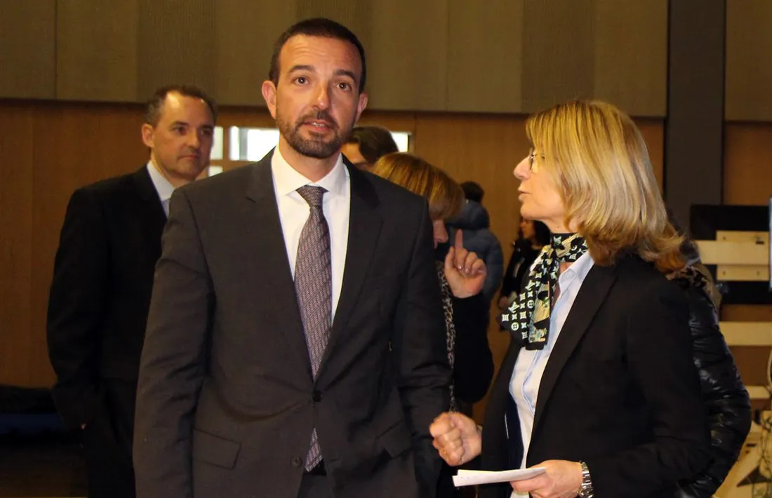 El ministre d'Ordenament Territorial, Jordi Torres, durant la inauguració del Saló del videojoc.