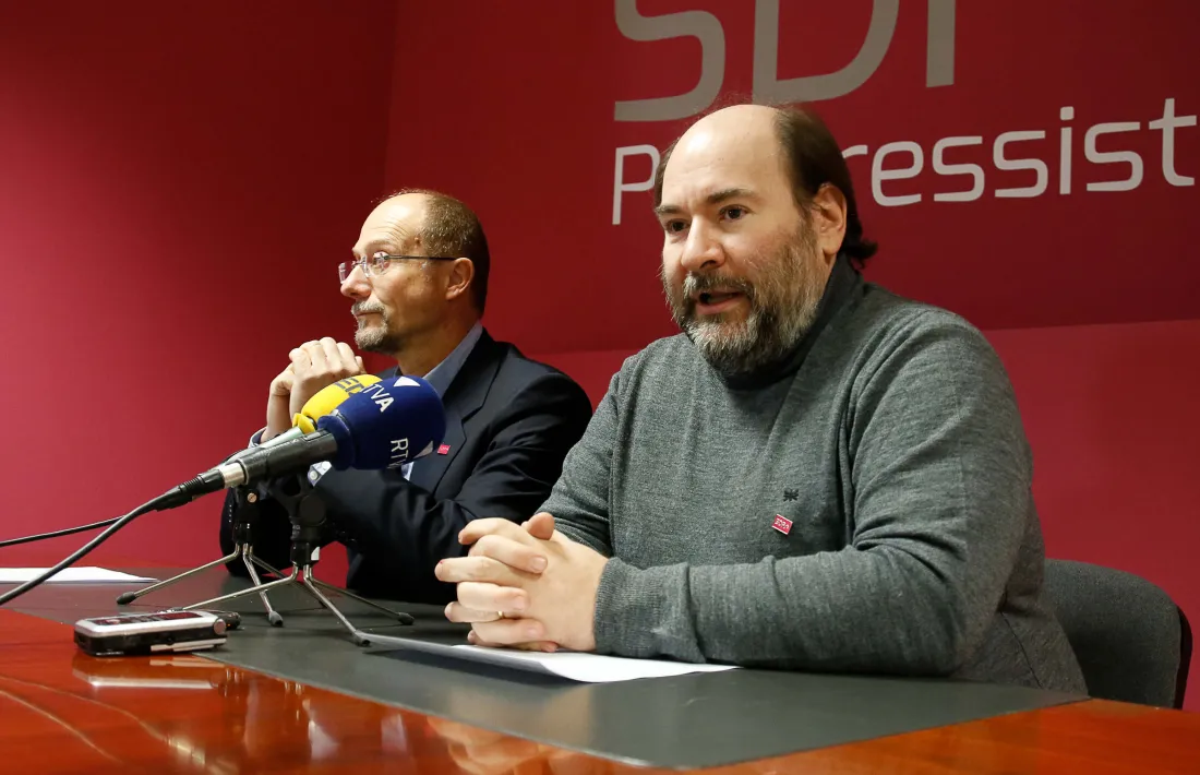 Víctor Naudi i Joan Marc Miralles en una compareixença anterior.