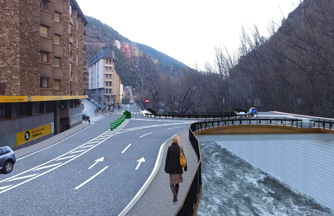 Simulació del futur enllaç de la desviació de Sant Julià de Lòria.