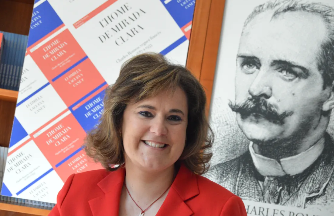 Lacueva, l’abril del 2014 en la presentació de ‘Lhome de mirada clara’, la seva primera novel·la.