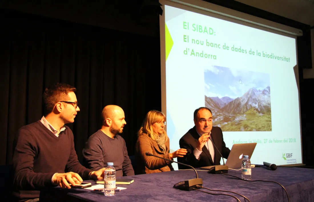 Presentació de la base de dades de biodiversitat d'Andorra creada pel Cenma, aquest dimarts a la tarda.