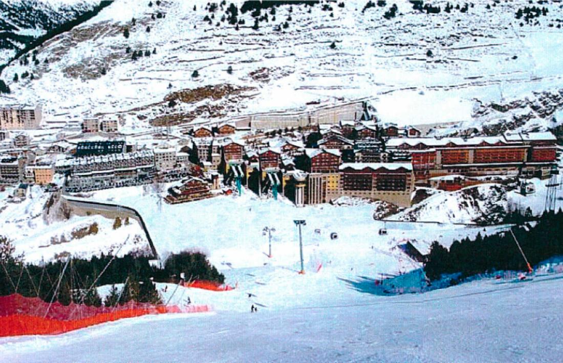 Recreació virtual de la plataforma esquiable de Soldeu, al peu de la pista Avet.