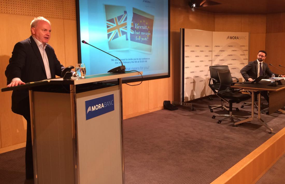 El director de PwC a Londres i expert en fiscalitat, Mike Curran, durant una xerrada anterior a MoraBanc.