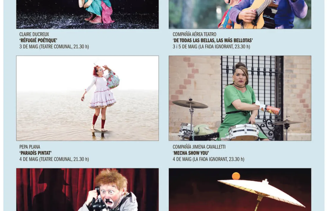 El cartell del Festival Internacional de Pallasses, que es distribuirà entre el Teatre Comunal i la Fada Ignorant.