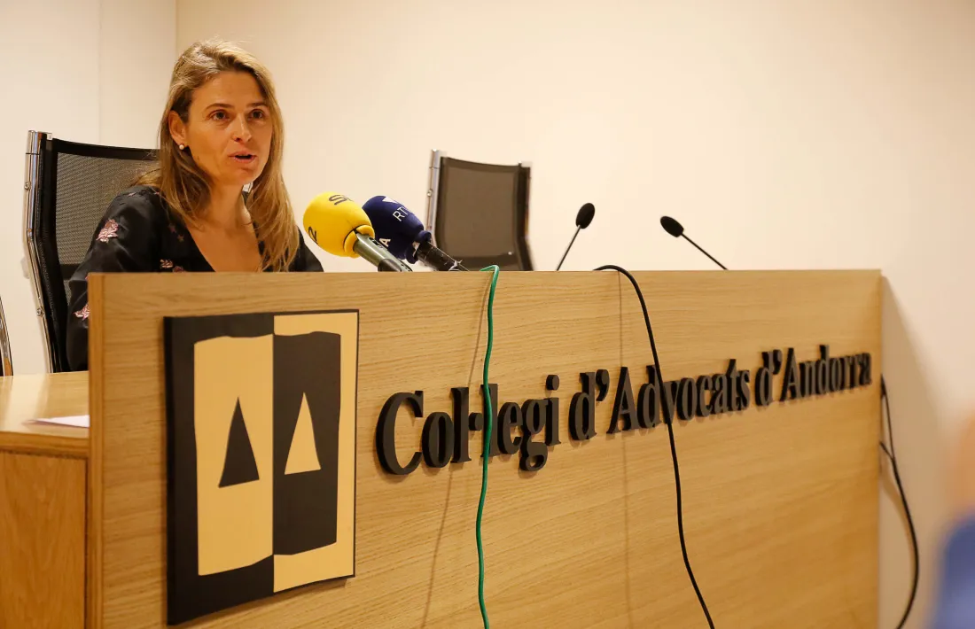 Sophie Bellocq va comparèixer ahir a la sala d’actes del Col·legi d’Advocats. 