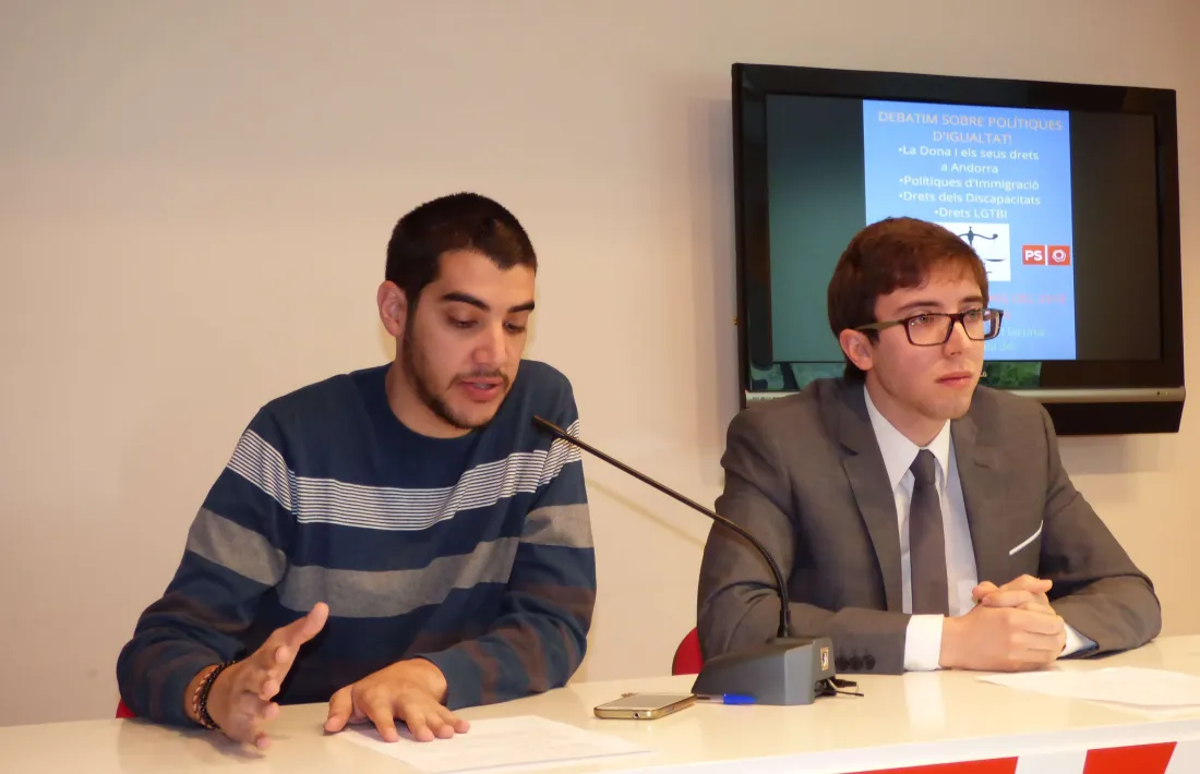 Pere Baró i Roger Padreny en la compareixença d'ahir.