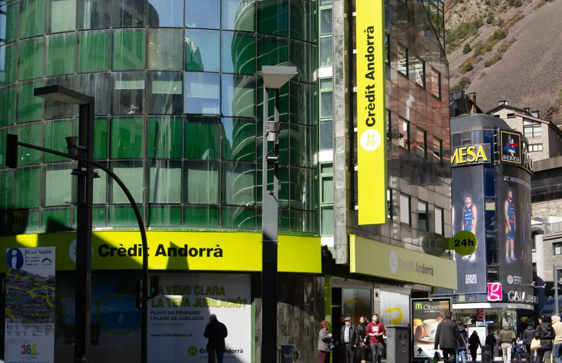 La seu central de Crèdit Andorrà a Andorra la Vella.