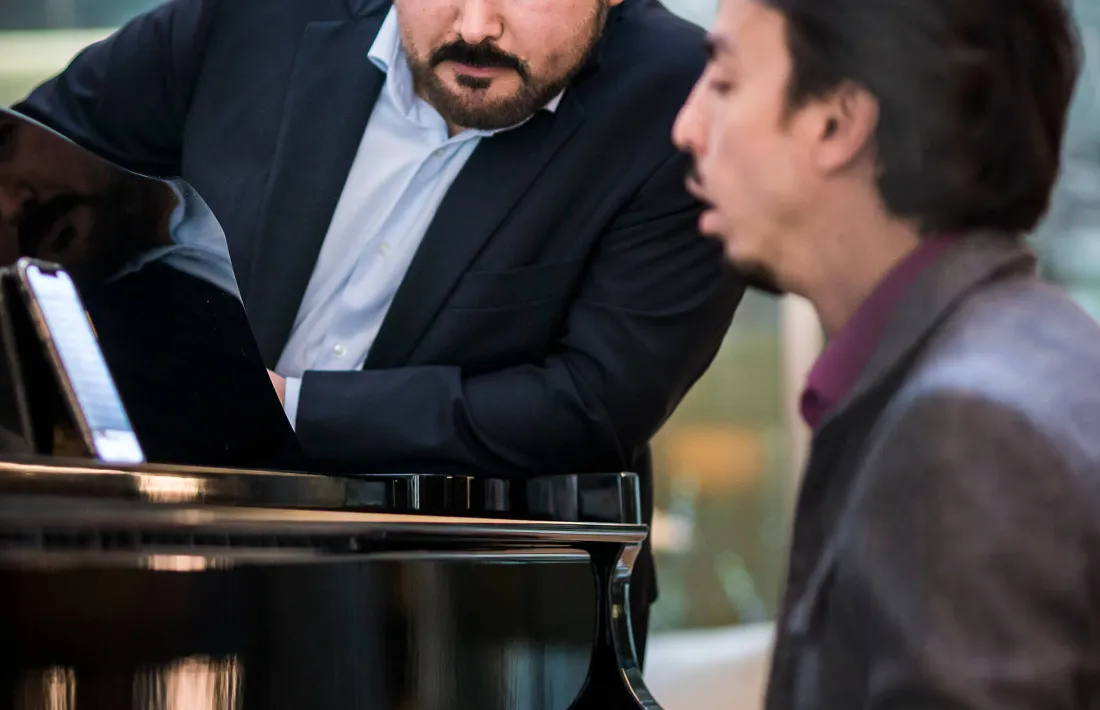 Camarena i el pianista que l’acompanyarà aquest vespre, Ángel Rodríguez.
