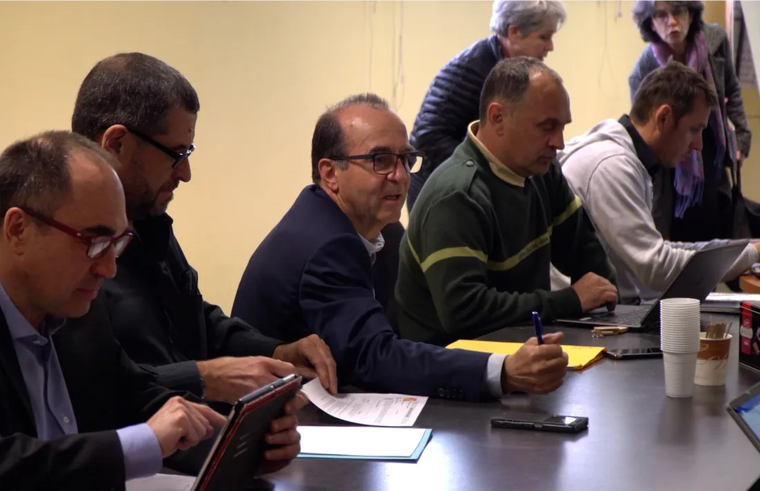 Un moment de la reunió del comitè tècnic del projecte feta a Foix.