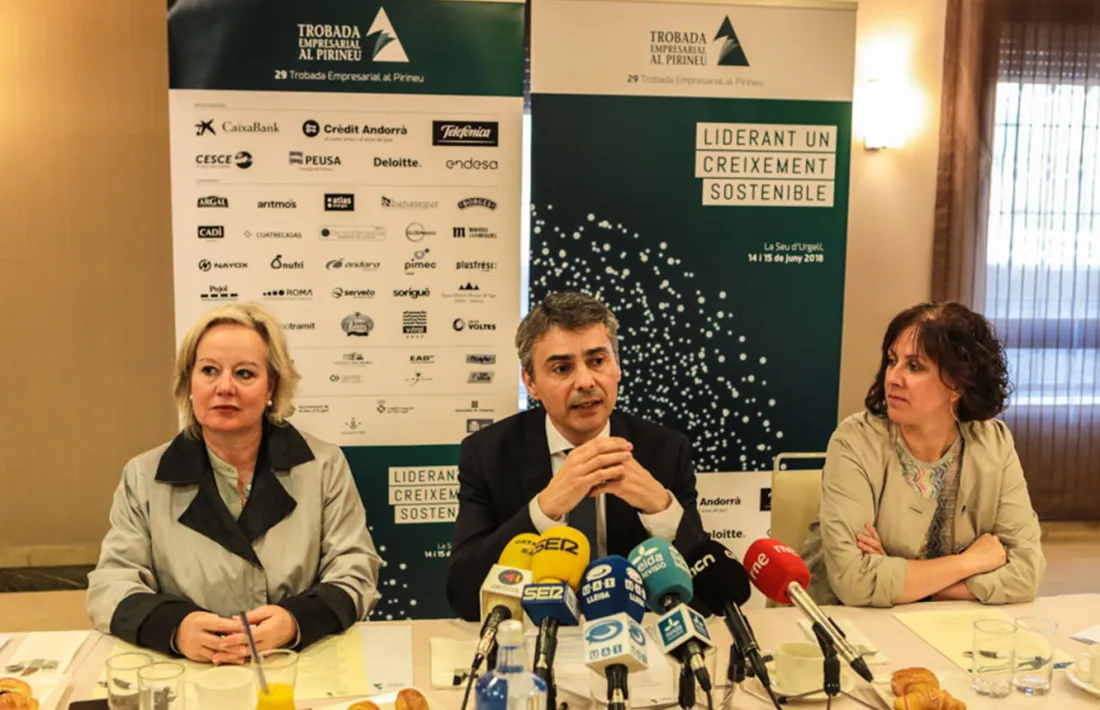 Un moment de la presentació de la 29a Trobada Empresarial al Pirineu, aquest dijous al migdia a Lleida
