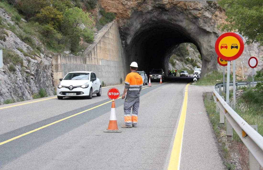 L’actual túnel de Tresponts, un cop acabades les voladures de prova d’ahir.