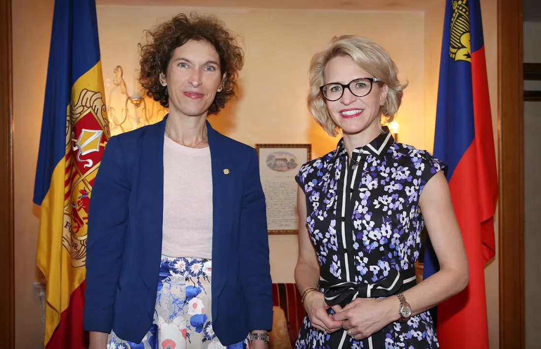 La ministra d'Afers Exteriors, Maria Ubach, i la seva homòloga a Liechtenstein, Aurelia Frick.