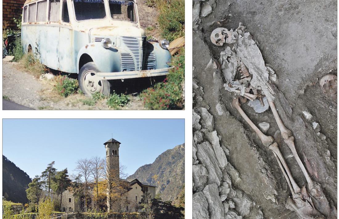 El Dodge Fargo de Fontaneda, als primers anys 80, quan encara no s’havia aixecat el mur actual; el jaciment del cementiri de Soldeu, excavat a la tardor, i Radio Andorra, que Velles Cases vol que formi una candidatura a la Unesco amb Sud Radio.
