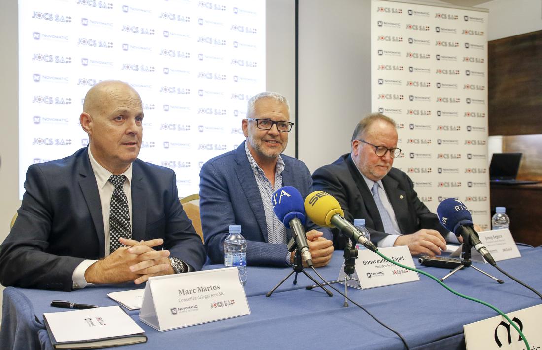Marc Martos, Ventura Espot i Josep Segura van valorar ahir l’adjudicació de la llicència del casino al projecte de Jocs SA.