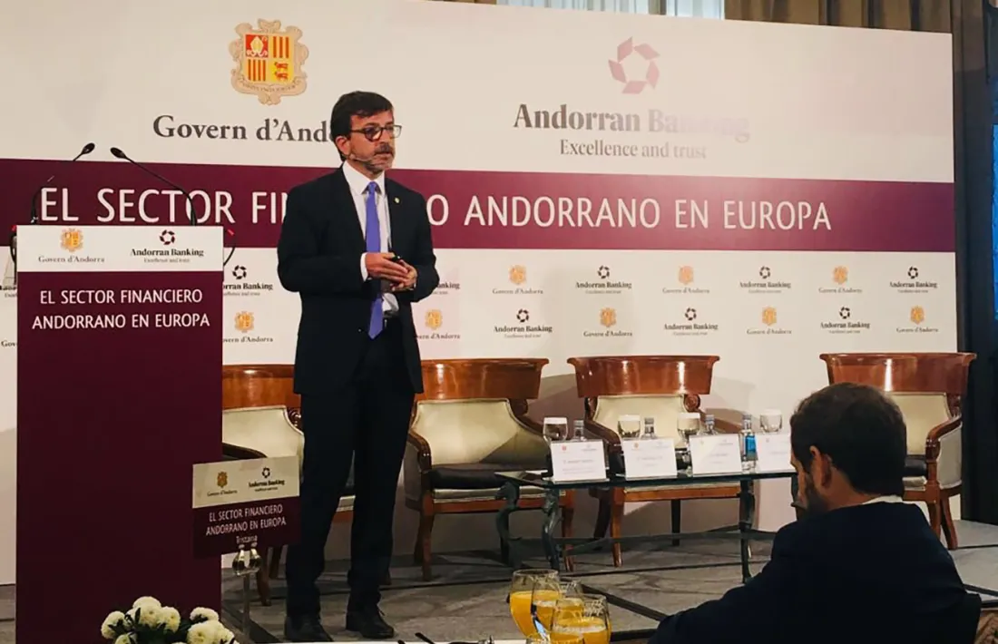 El ministre de Finances, Jordi Cinca durant la seva intervenció.