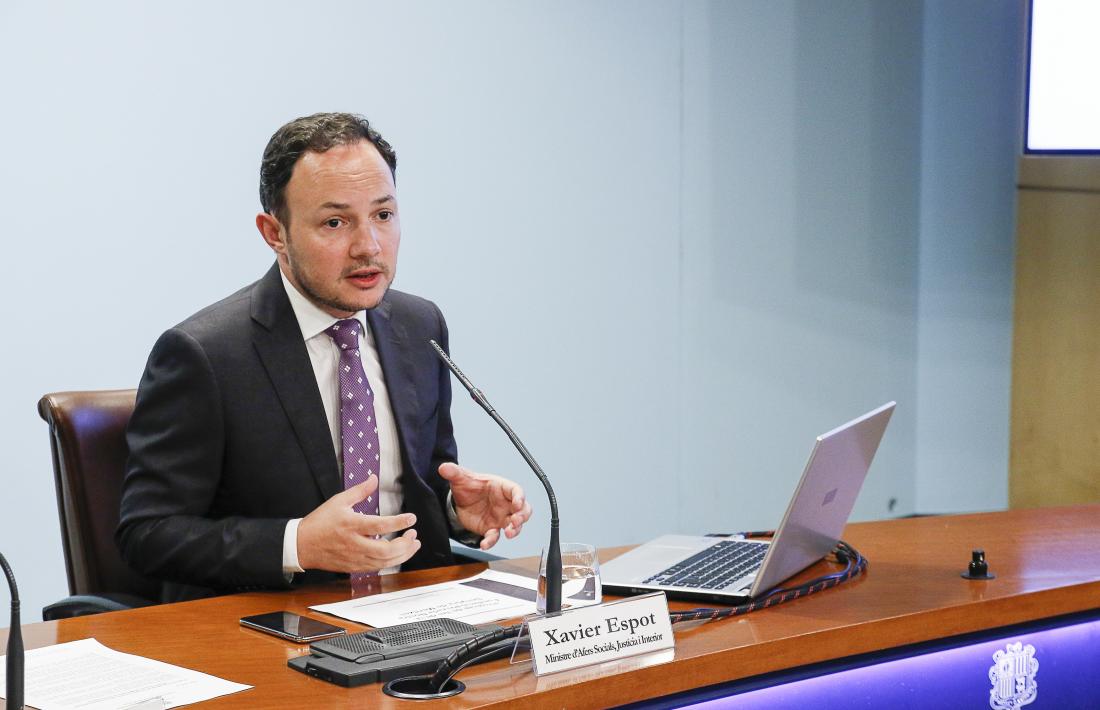 El ministre d’Afers Socials, Justícia i Interior, Xavier Espot, va presentar ahir la llei.