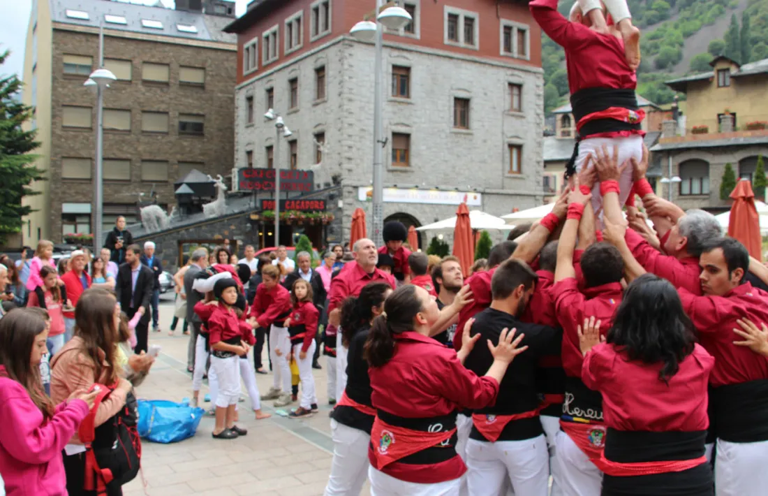 Els castellers d'Andorra en una actuació a Andorra la Vella