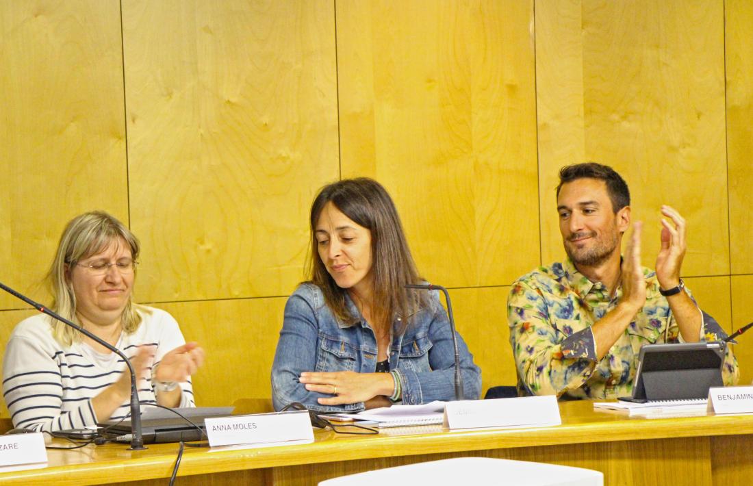 Anna Moles, Gemma Riba i Benjamin Komac en la presentació del 12è Seminari internacional de gestió i conservació de la biodiversitat