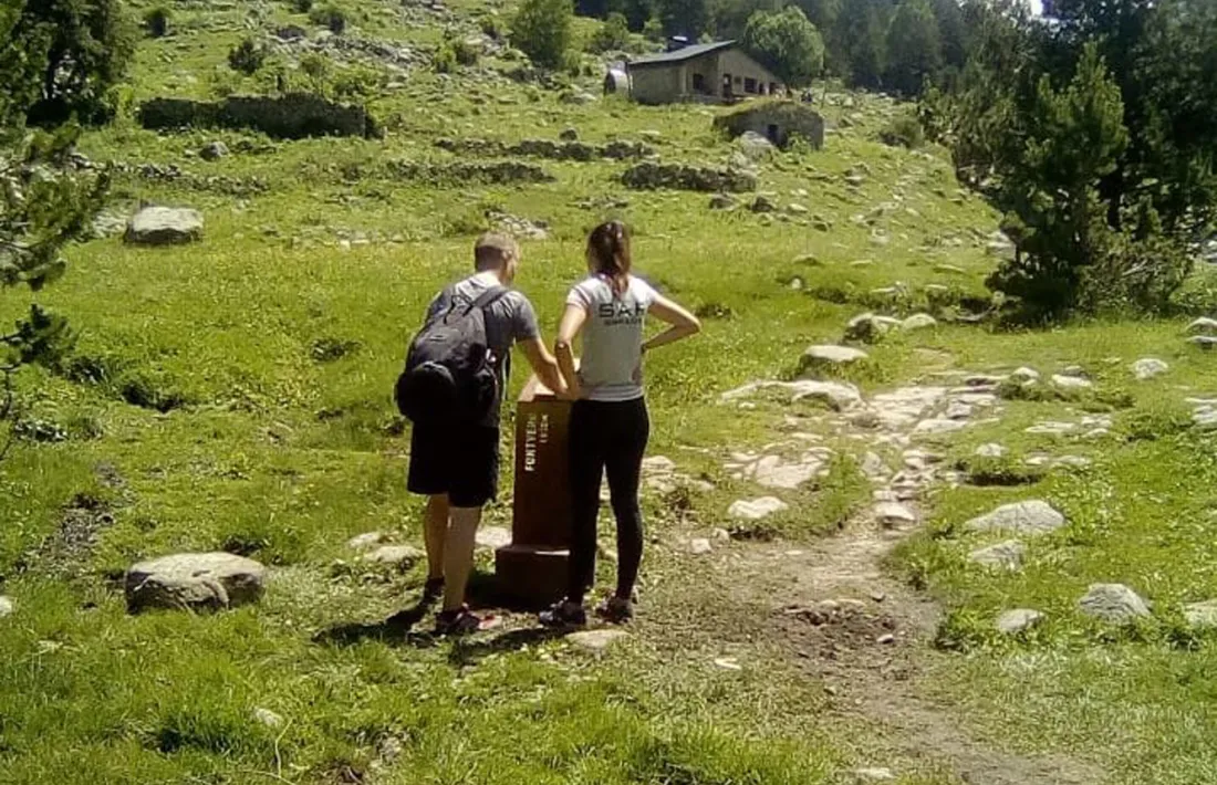 Un dels tretze panells informatius que s'ha instal·lat a la Vall del Madriu-Perafita-Claror.