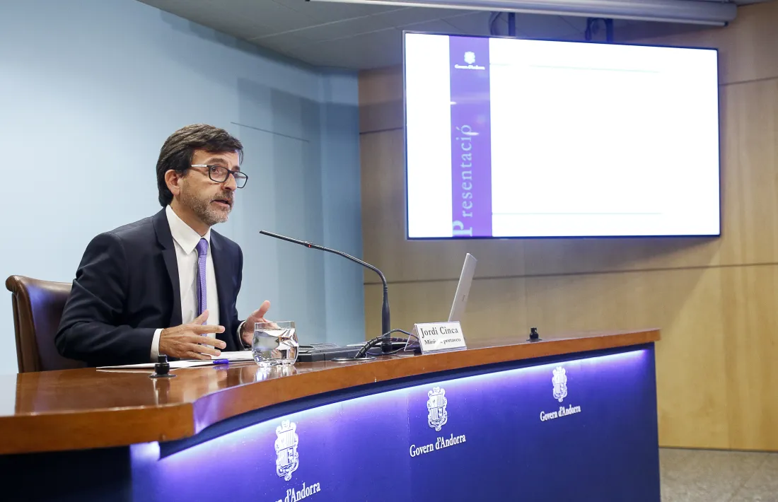 El ministre portaveu, Jordi Cinca, en la seva compareixença d’ahir.