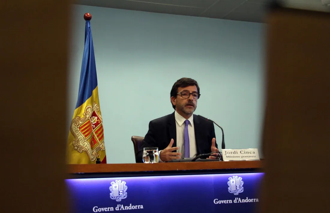 El ministre portaveu i ministre de Finances, Jordi Cinca, en una roda de premsa recent.