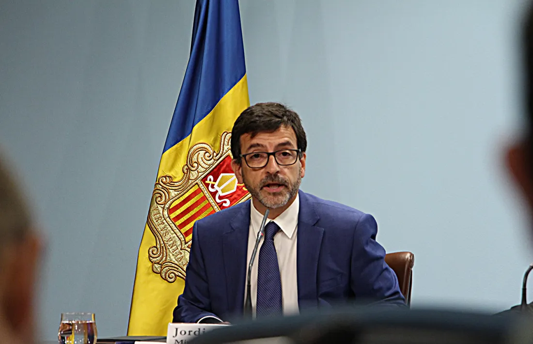 El ministre portaveu, Jordi Cinca, durant la roda de premsa.
