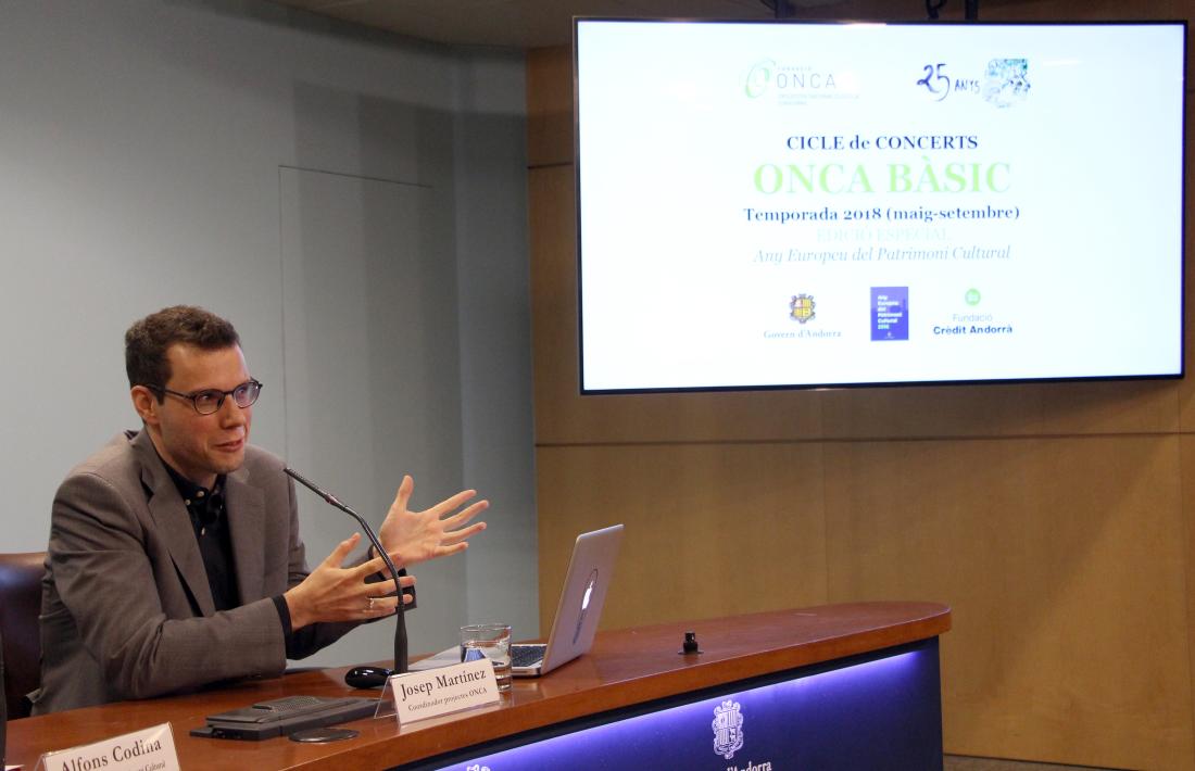 Josep Martínez, coordinador de projectes de l'ONCA, el dia de la presentació de la temporada de l'ONCA Bàsic.