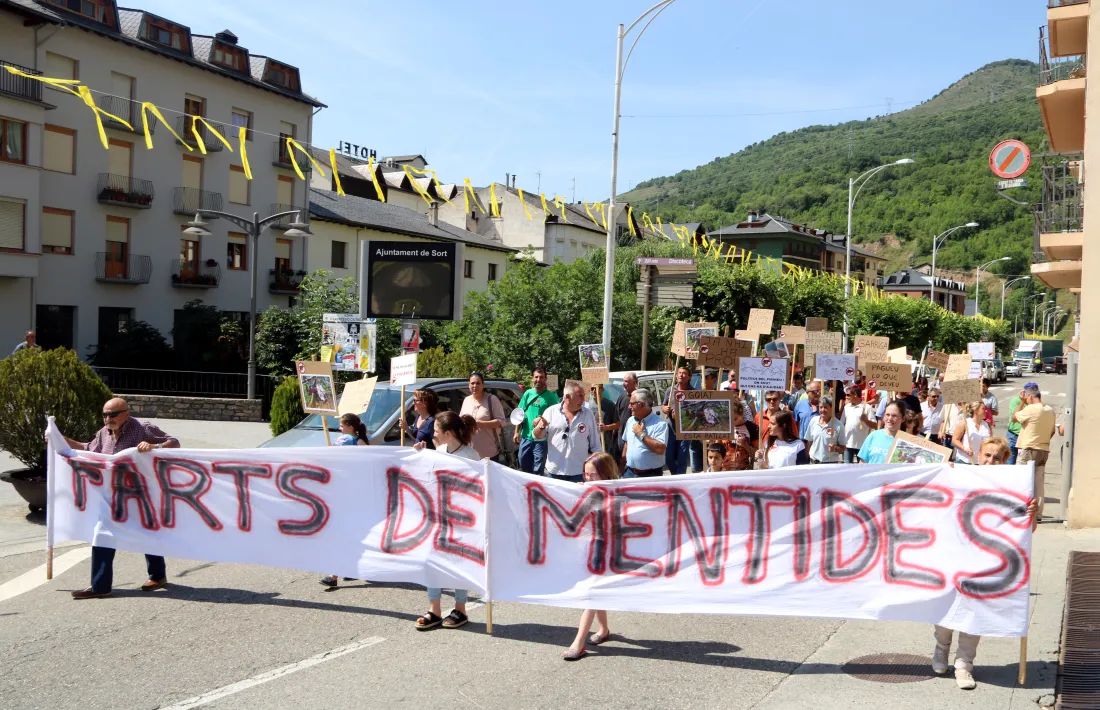 Manifestació dels ramaders de Sort contra la fauna salvatge, el passat 28 de juny.
