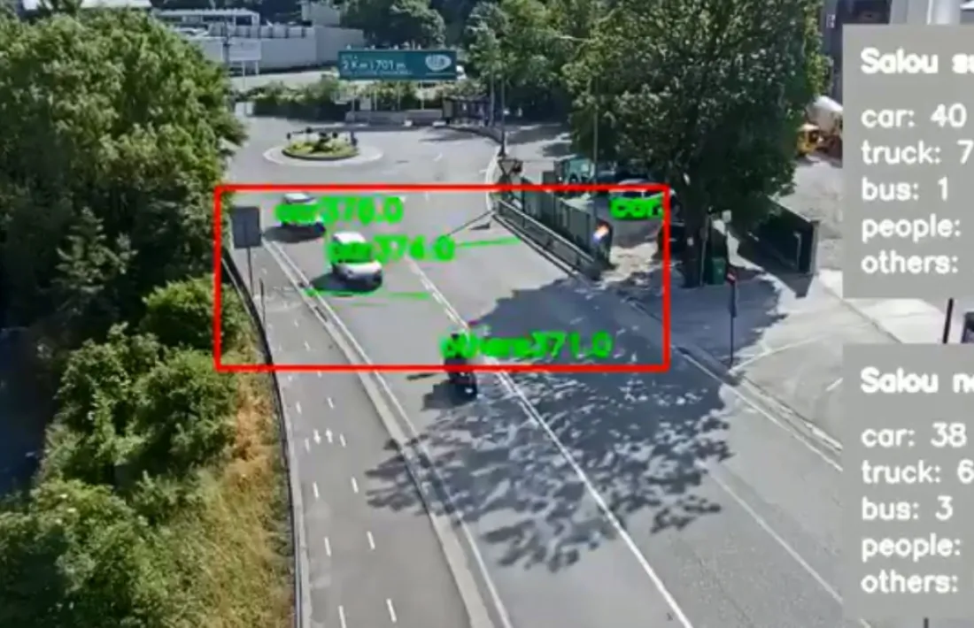 Imatge de la prova pilot del nou sistema de comptatge de vehicles.