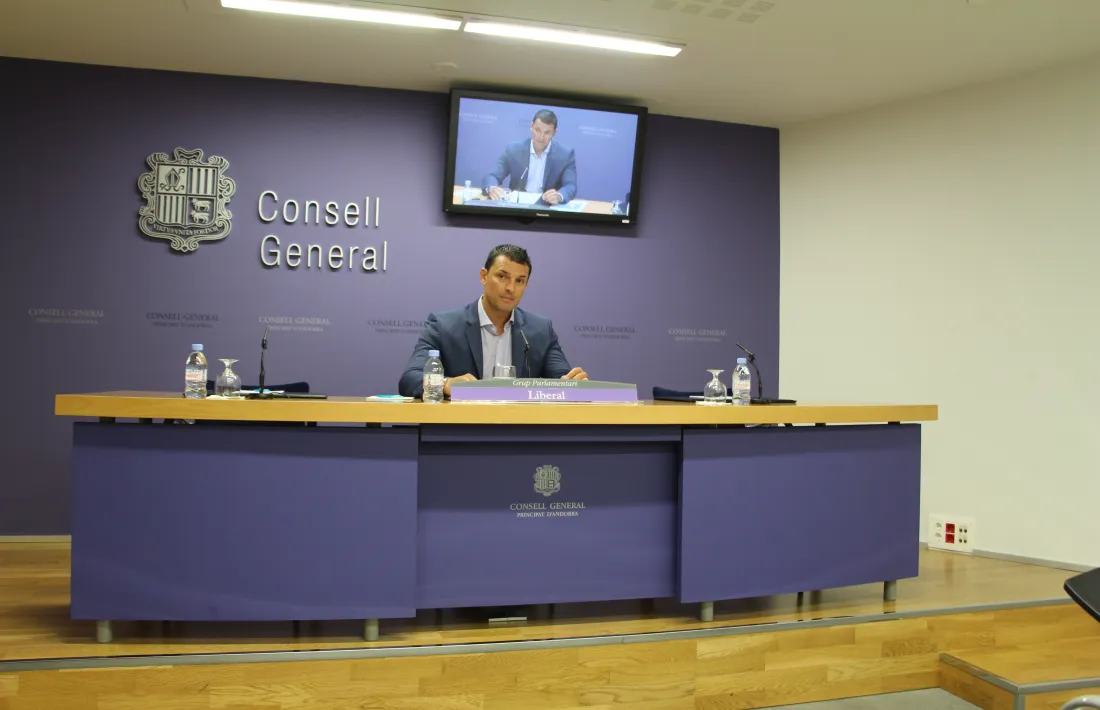 Jordi Gallardo en roda de premsa al Consell General.