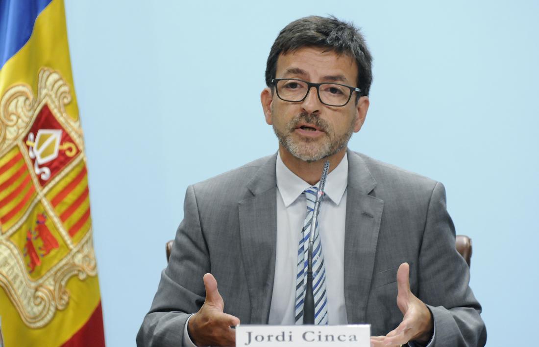 El ministre portaveu, Jordi Cinca, en la compareixença d’ahir.