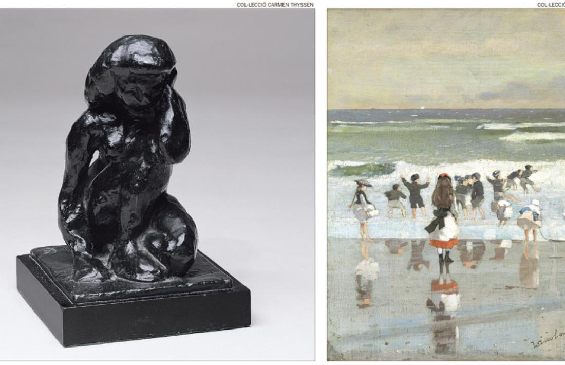 Les dues obres ja confirmades de la pròxima exposició del Thyssen: el bronze ‘Petit nu ajagut’ (1908), de Matisse (13,6 per 9 per 10 centímetres), i ‘Escena de platja’ (1868), de Homer (oli sobre tela, 29 per 24 centímetres).