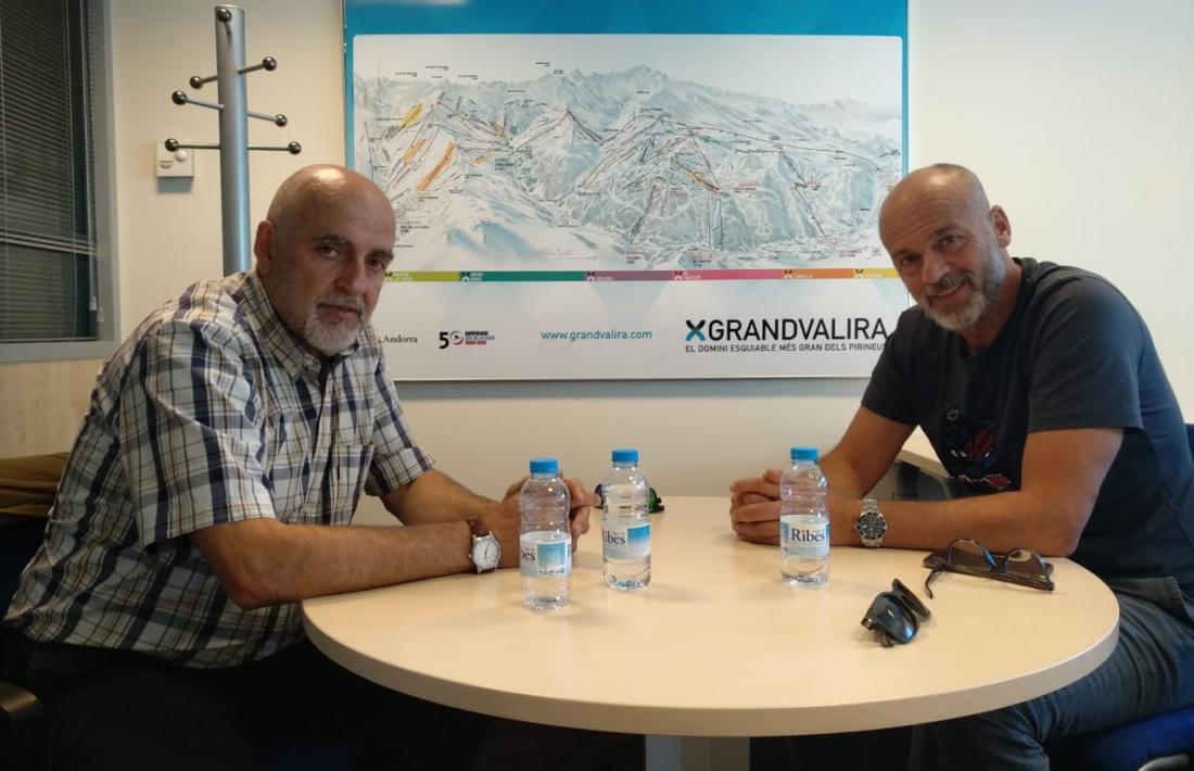 Manel Arajol i Xavi Salinas durant la reunió que van mantenir.
