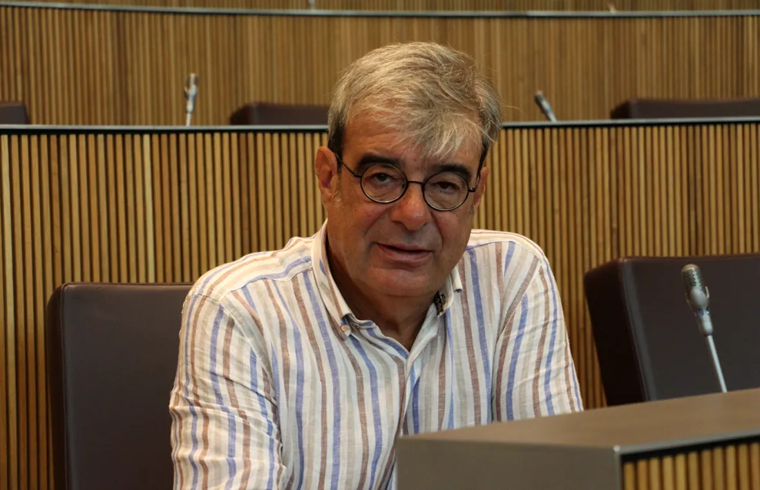 El president del grup parlamentari de Demòcrates per Andorra (DA), Ladislau Baró, al seu escó al Consell General.